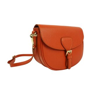 Sac bandoulière en cuir Valentina Orange 2