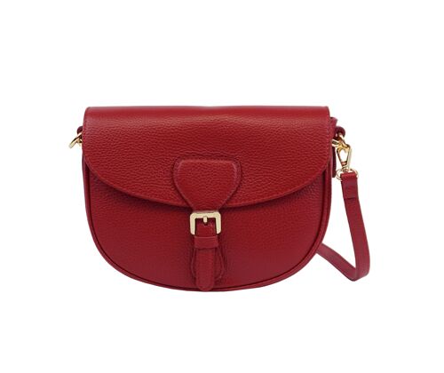 Sac bandoulière en cuir Valentina Rouge