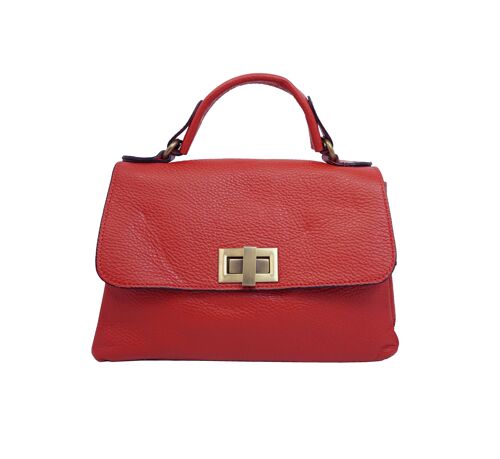 Sac à main avec rabat en cuir Ambre Rouge