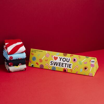'Love You Sweetie' Socks - 4 Pairs