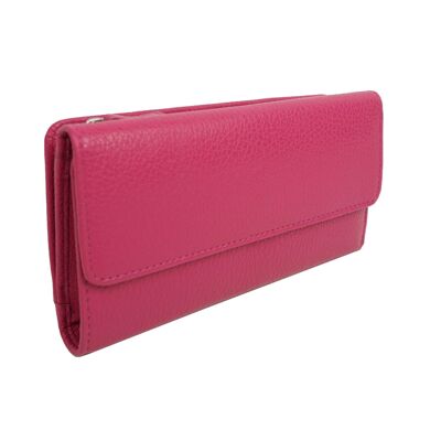 Grand portefeuille en cuir DB-905 Fuchsia