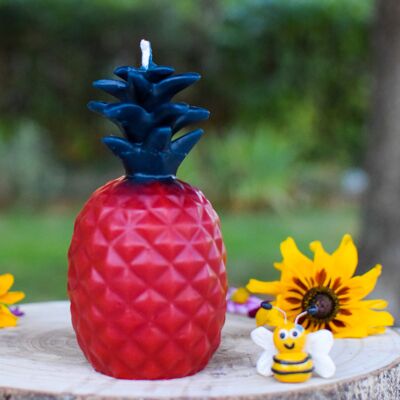 Pineapple candle red color 100% beeswax