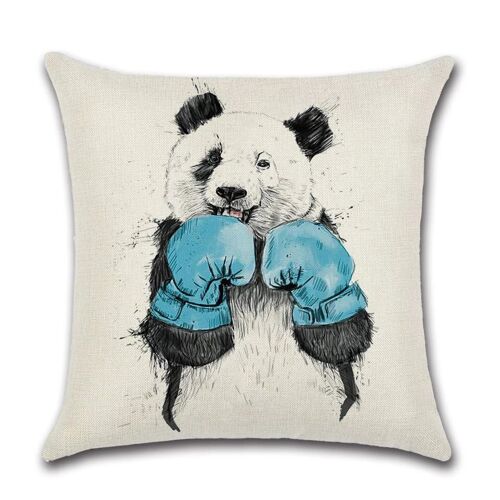 Cushion Cover Panda - Blue Gloves