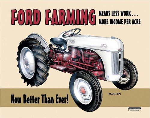 Plaque metal Tracteur Ford Farming
