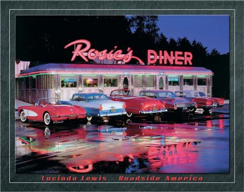 Plaque metal Lucinda Lewis, Rosie's Diner