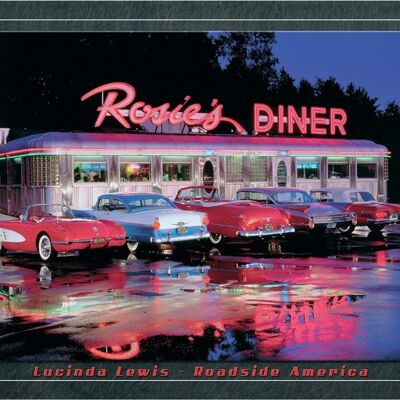 Placa de metal Lucinda Lewis, Rosie's Diner