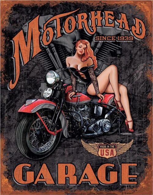 Plaque metal Legends - Motorhead Garage