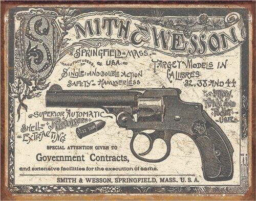 Plaque metal Smith et Wesson 1892 Gov. Contracts