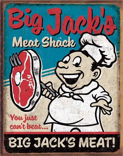 Plaque metal Big Jack's Meats