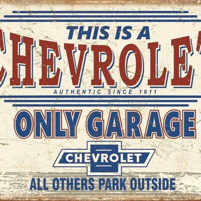 Plaque metal Chevy Only Garage