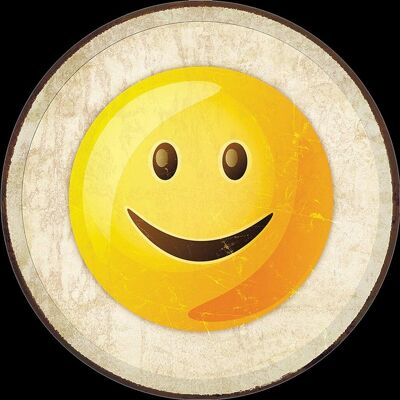 Placa metálica emoji - Sonriendo
