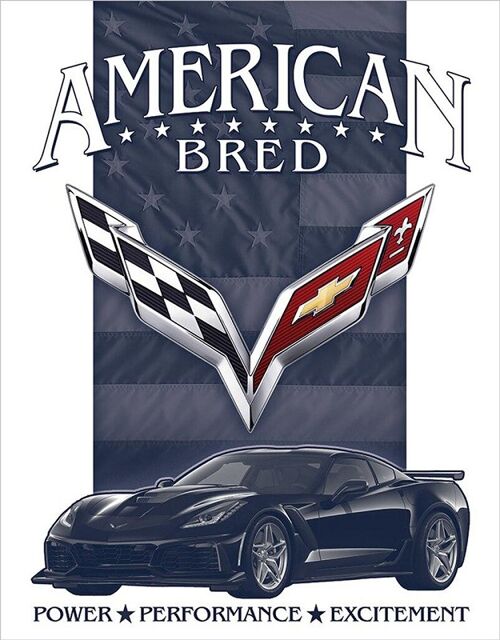 Plaque metal Corvette - American Bred