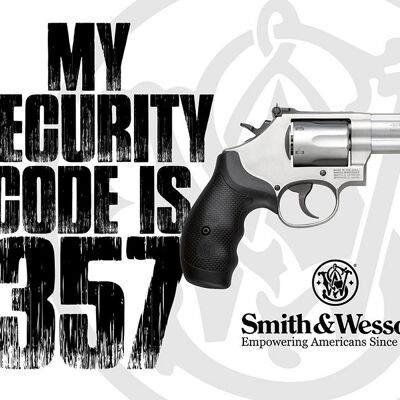 Smith and Wesson 357 placa de metal