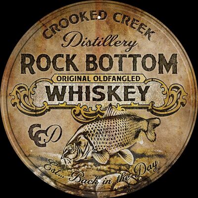 Metallplatte Rock Bottom - Whisky