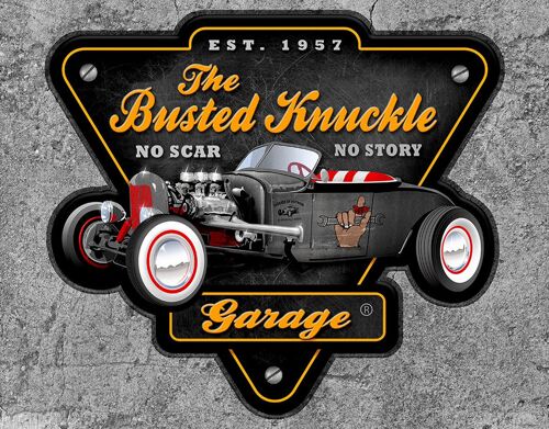 Plaque metal The Busted Knuckle Garage