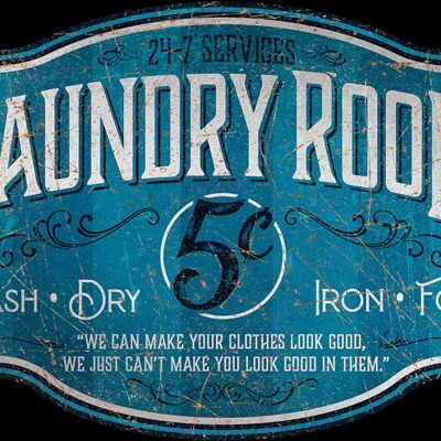 Plaque metal Laundry Room