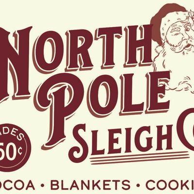 Plaque metal NORTH POLE - Sleigh Co