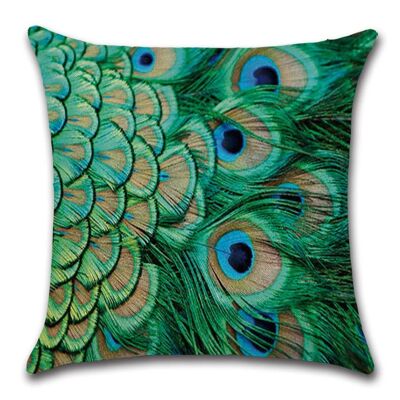 Cushion Cover Peacock - Bright Green