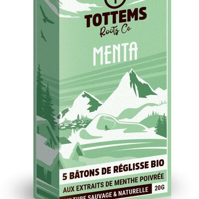 Menta _ 5 batons de reglisse bio aux extraits de menthe bio