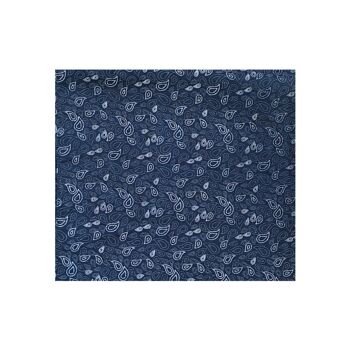 Pagae - Chèche en coton bleu nuit et blanc - Motif paisley 3