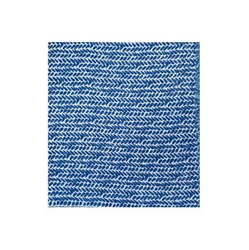 Hyppocrène - Chèche en coton bleu intense et blanc 1