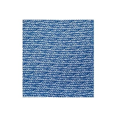 Hyppocrène - Chèche en coton bleu intense et blanc
