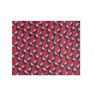 Acherusia - Pañuelo de algodón rojo, azul y beige