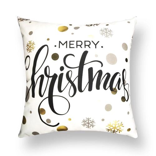 Cushion Cover Christmas - Merry Christmas Gold Black