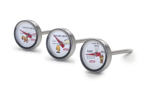 S/S  SET 3 OVEN THERMOMETERS (POTATO, MEAT, POULTRY)