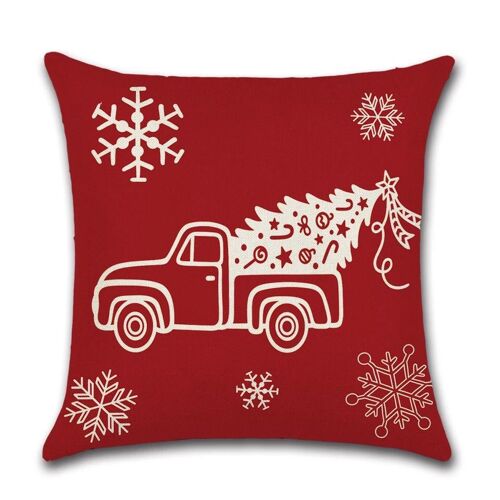 Cushion Cover Christmas - Snowflake & Car