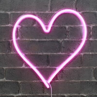 Neon Heart Pink 34cm