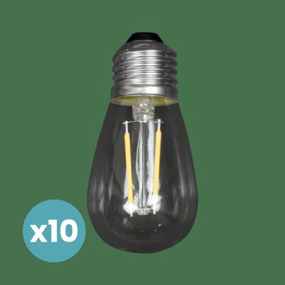 Ampoule Filaments LED Verre Transparent x10