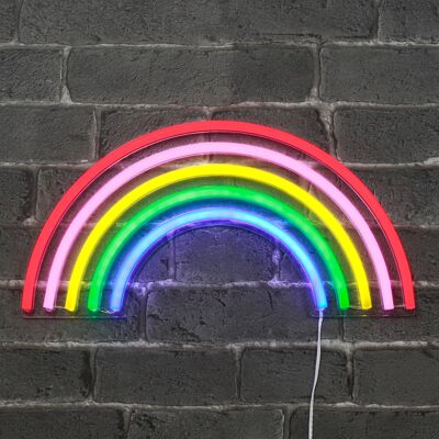 Mehrfarbige Regenbogen-Neonlampe 38 cm