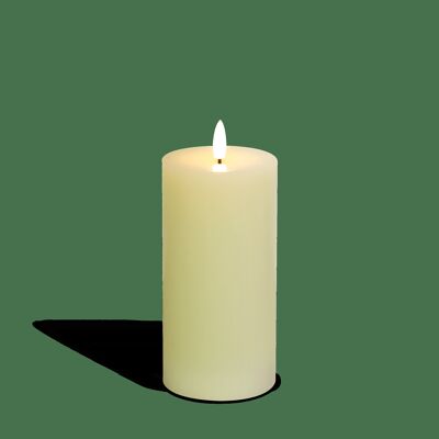 Realistische Flamme Elfenbein Led Kerze 15 cm
