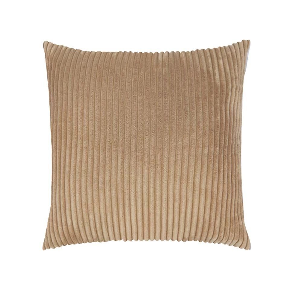 Fodera per cuscino a coste morbide - Marrone chiaro