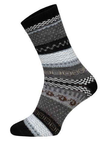 2 paires de chaussettes Hygge avec 45% laine Motifs scandinaves colorés 2