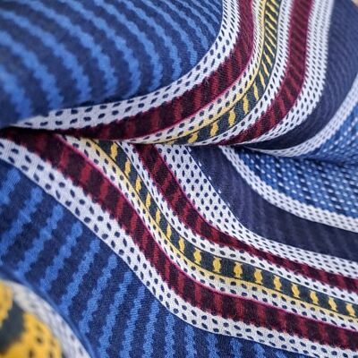 Dioscurias - Cotton scarf Midnight blue, white, yellow, burgundy - multiple patterns