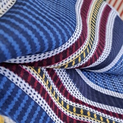 Dioscurias - Cotton scarf Midnight blue, white, yellow, burgundy - multiple patterns