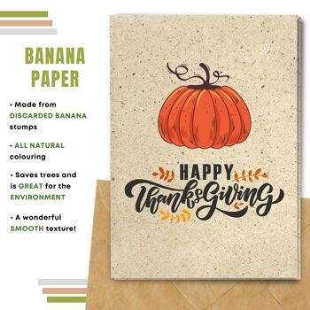 Fait à la main respectueux de l'environnement | Cartes de Thanksgiving en papier de graines ou de matières organiques à planter - Citrouille 6