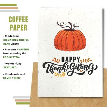 Fait à la main respectueux de l'environnement | Cartes de Thanksgiving en papier de graines ou de matières organiques à planter - Citrouille 7