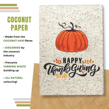 Fait à la main respectueux de l'environnement | Cartes de Thanksgiving en papier de graines ou de matières organiques à planter - Citrouille 9