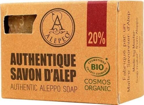 Savon d'Alep Traditionnel Alepeo 20% nettoyage corps et visage Certifié BIO