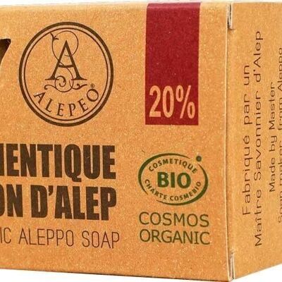 Traditionelle Aleppo-Seife von Alepeo, 20 % Körper- und Gesichtsreinigung, zertifiziert biologisch