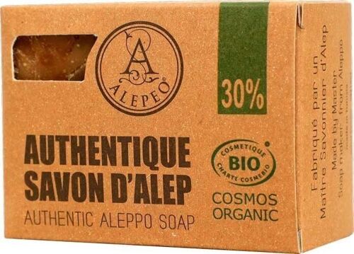 Savon d'Alep Traditionnel Alepeo 30%  nettoyage corps et visage Certifié BIO