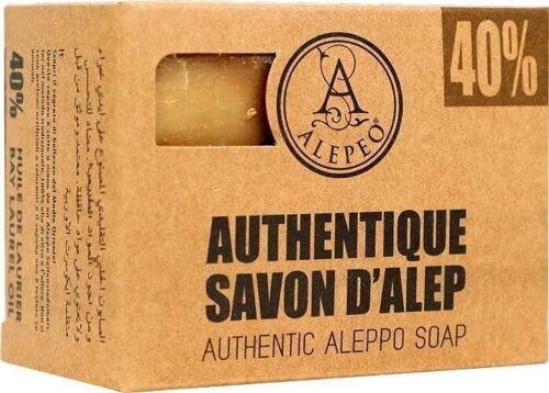 Savon d'Alep Traditionnel 40% Alepeo nettoyage corps et visage Certifié BIO
