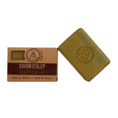 Savon d'Alep ambre & musk 100g