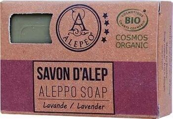 Savon d'Alep fleur de Lavande Certifié Cosmos Organic 100g 1