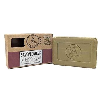 Savon d'Alep fleur de Lavande Certifié Cosmos Organic 100g 3