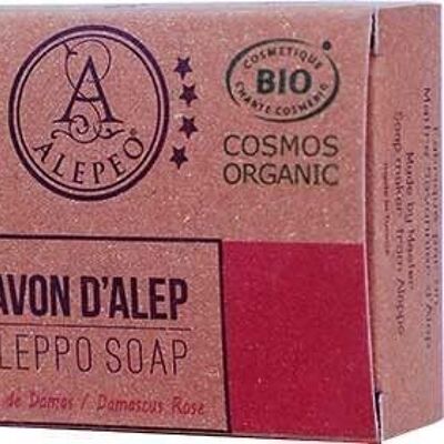 Aleppo Soap with Damascus Rose Certified Cosmos Organic 100g