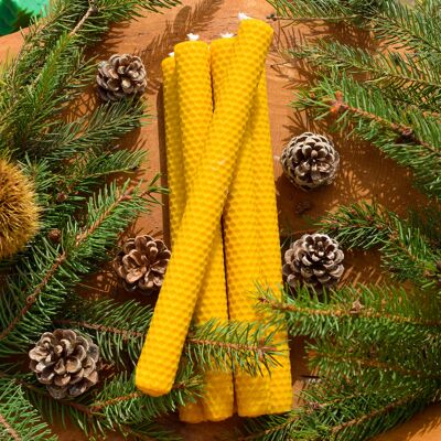 Set of 6 100% beeswax candles